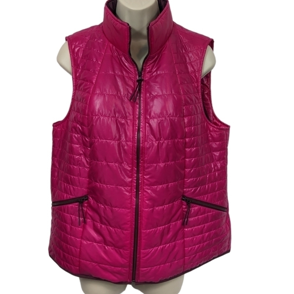 Talbots Quilted Cire Primaloft Vest Sz L